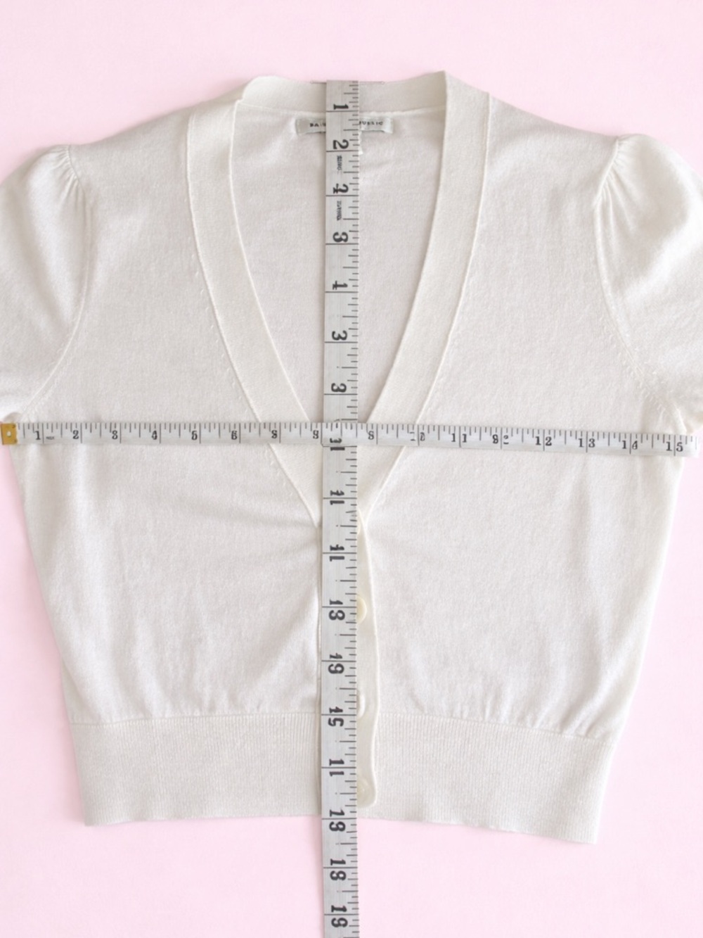 Banana Republic White Short Sleeve V‑Neck 4 Button Cardigan SZ XS EUC - Picture 6 of 8